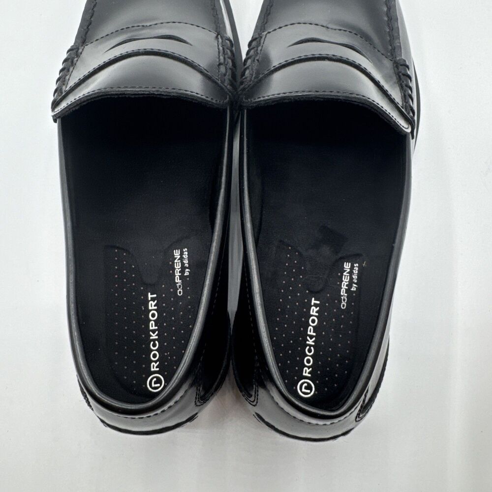 Rockport Mens Black Leather Round Toe Slip-On Casual Loafer Shoes Size 12W - Picture 3 of 8